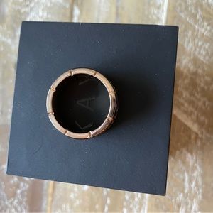 Rose gold with black diamonds tungsten men’s wedding ring size 10.5